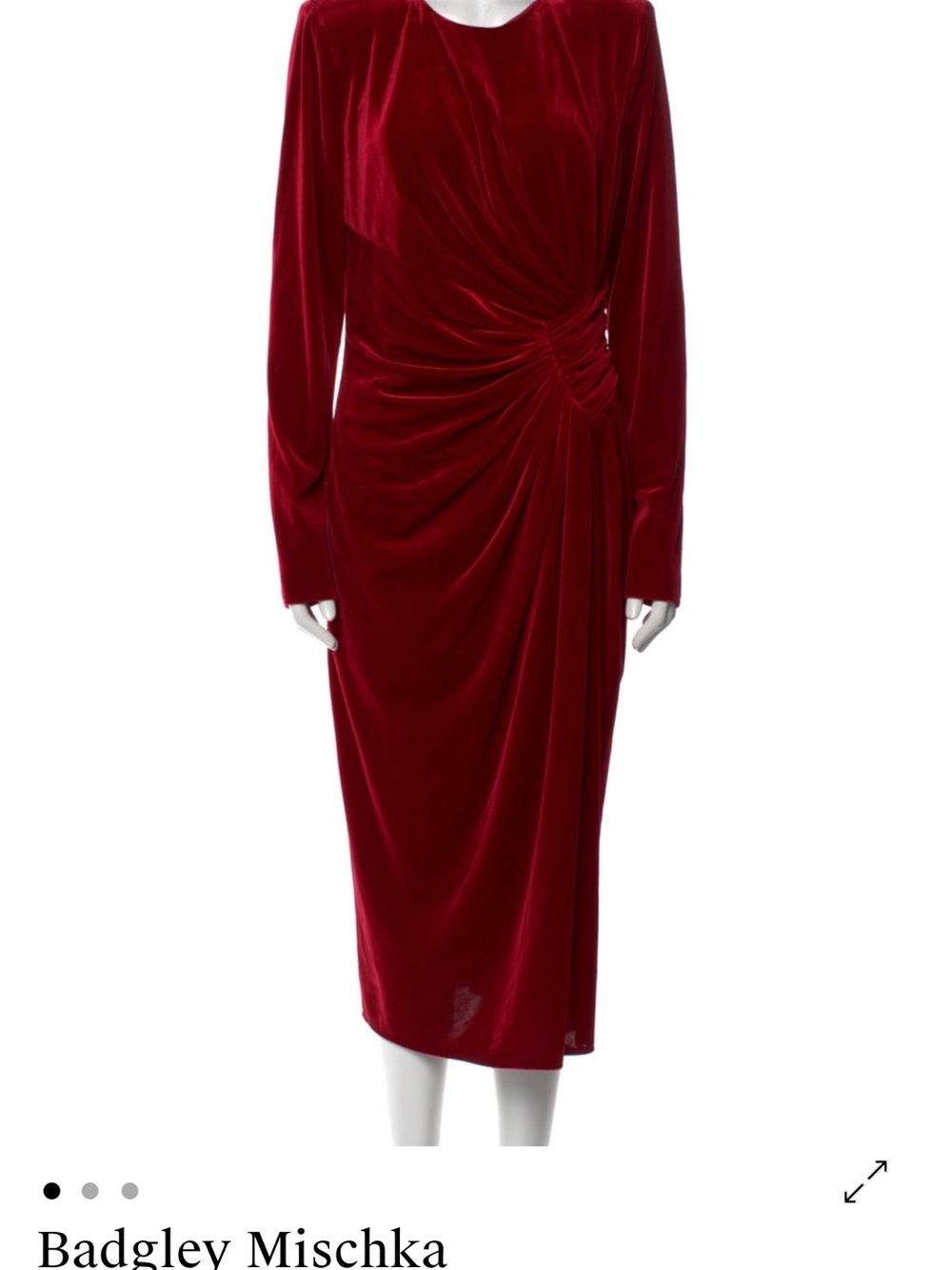 Badgley Mischka Red Velvet Dress